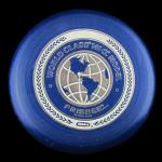MODEL -  1980 World Class Frisbee 141G 52a Mold
COLOR - Blue
WEIGHT - 141gr
CONDITION - Used
COMMENT - Trademark is in raised lettering