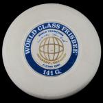 MODEL -  1975 World Class Frisbee 141G 51 Mold
COLOR - White
WEIGHT - 141gr
CONDITION - Used
COMMENT - Krea Van Sickle and Laura Engle signed with raised lettering trademark