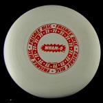 MODEL - Wham-O 71 Mold
COLOR - White/ Red Hot Stamp
WEIGHT/SIZE -Unknown/22.5cm
MAX WEIGHT - 186gr
CONDITION - New
COMMENT - 71 Mold weighted up for Disc Golf