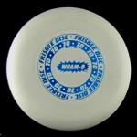 MODEL - Wham-O 70 Mold
COLOR - White/Blue Hot Stamp
WEIGHT/SIZE -Unknown/22.5cm
MAX WEIGHT - 186gr
CONDITION - New
COMMENT - 70 Mold weighted up for Disc Golf