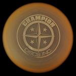 MODEL - Champion Discs Inc. Prototype Ealge
COLOR - Orange/Gold Hot Stamp
WEIGHT/SIZE -150gr/22cm
MAX WEIGHT - 179gr
CONDITION - New
COMMENT - First PDGA legal bevel edged disc